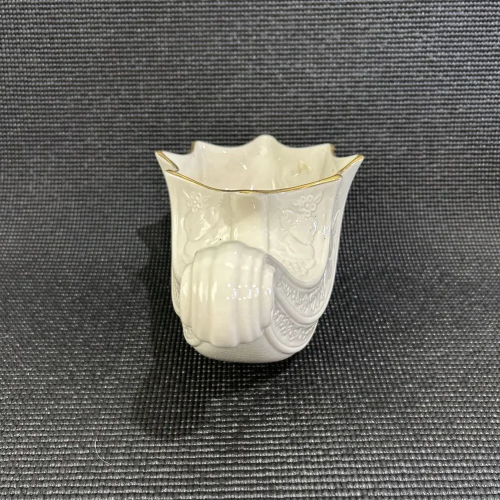 Vintage Lenox Fruits of Life Cornucopia Dish Ivory Gold Trim